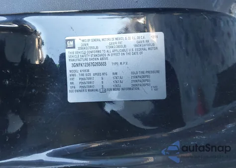 2007 Chevrolet Avalanche 1500 Lt from USA, damaged, VIN 3GNFK12367G265603